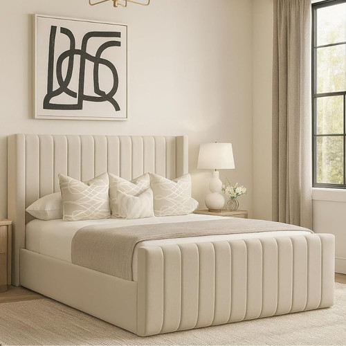 Luxury winged panel bed frame - winged,