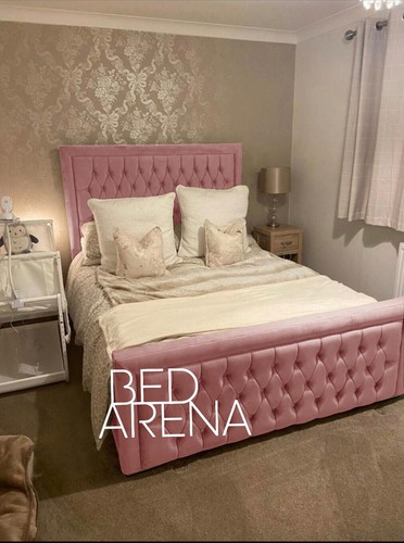 Plush velvet bed frame - bed,