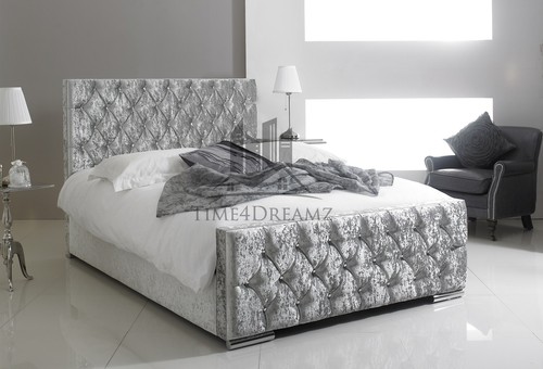 Silver diamante bed frame - silver,