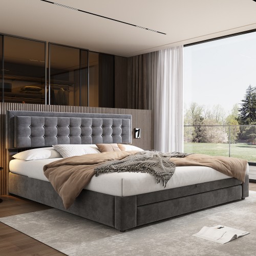 Upholstered bed super king - upholstered, bed,