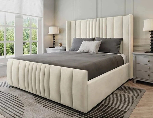 Bed frame winged - bed, upholstered