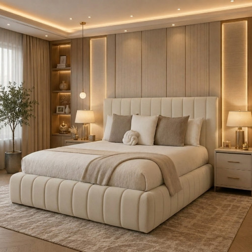 Luxury ottoman bed plush - bed,