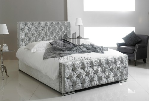 Diamond upholstered fabric bed - diamond,