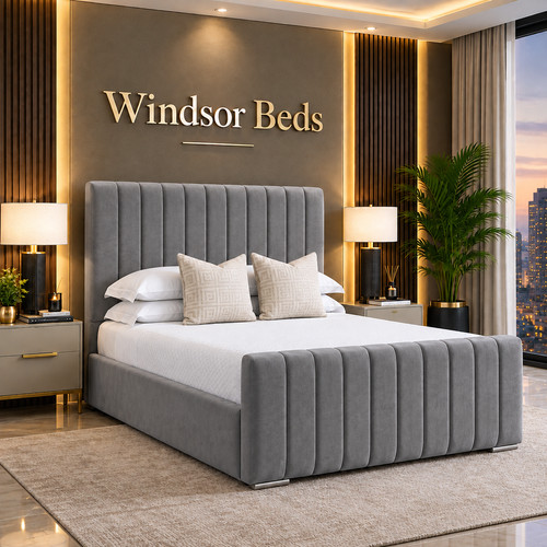 Luxury panel plush velvet bed - panel,
