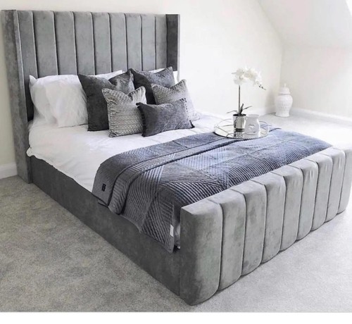 Ottoman bed plush velvet - ottoman,