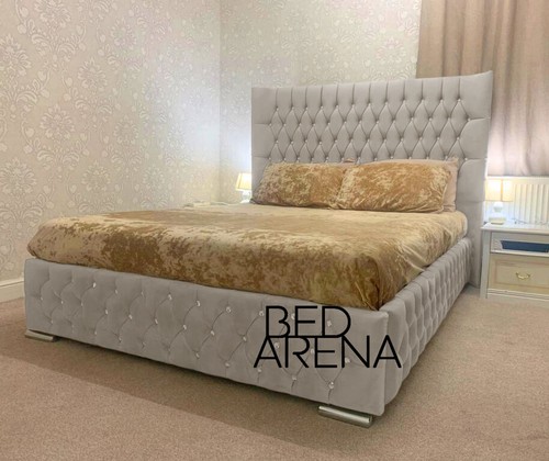 Plush velvet winged bed - velvet, bed,