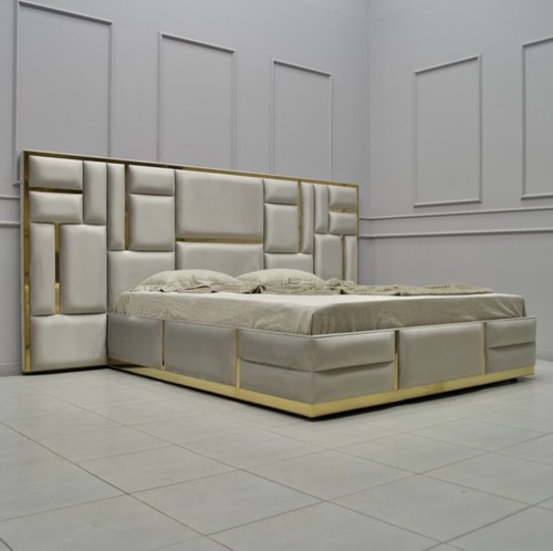 Luxury bed multi panel velvet - bed,
